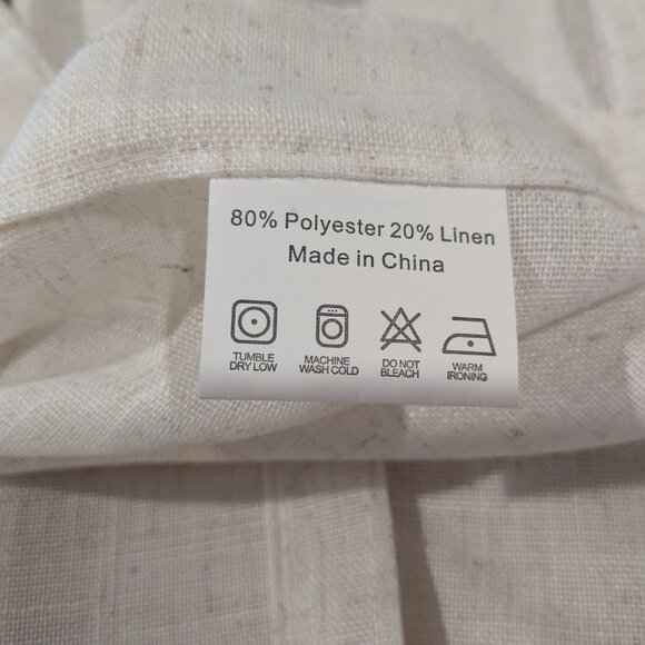 Koufall Tab Top Linen Blend in Natural Tan Color Curtains 51 x 62 - Picture 10 of 15